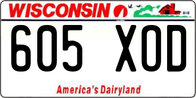 WI license plate 605XOD