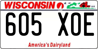 WI license plate 605XOE