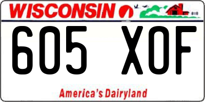 WI license plate 605XOF
