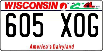 WI license plate 605XOG