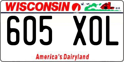 WI license plate 605XOL