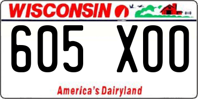 WI license plate 605XOO