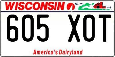 WI license plate 605XOT