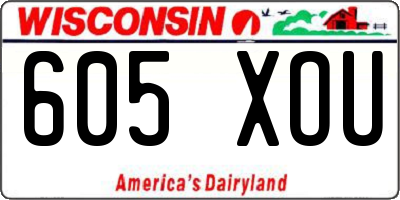 WI license plate 605XOU