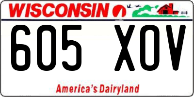 WI license plate 605XOV