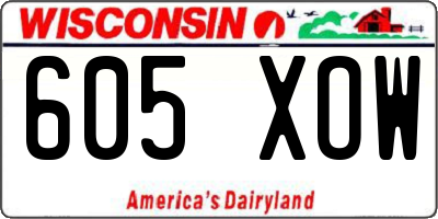 WI license plate 605XOW