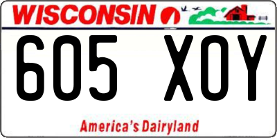 WI license plate 605XOY