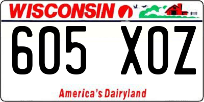 WI license plate 605XOZ