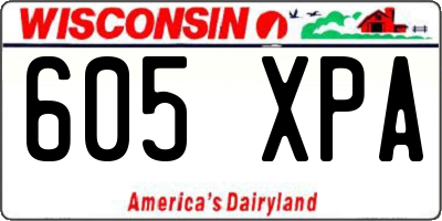 WI license plate 605XPA