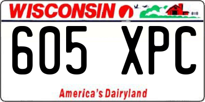 WI license plate 605XPC