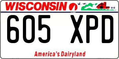 WI license plate 605XPD