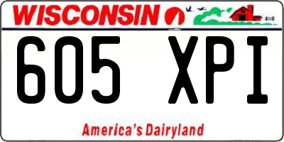 WI license plate 605XPI