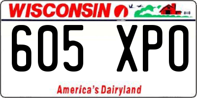 WI license plate 605XPO