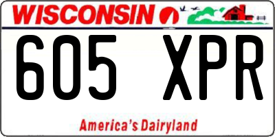 WI license plate 605XPR