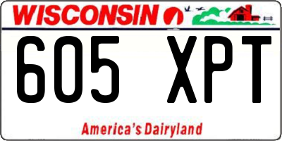 WI license plate 605XPT