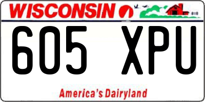 WI license plate 605XPU