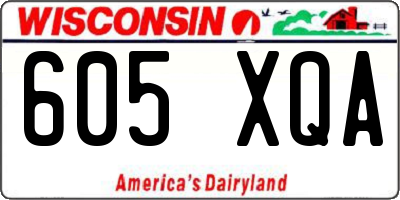 WI license plate 605XQA
