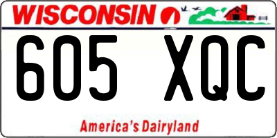 WI license plate 605XQC