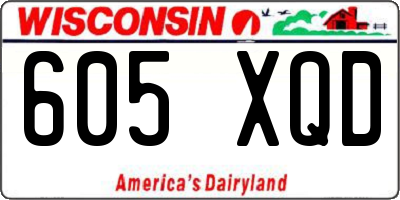 WI license plate 605XQD