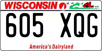 WI license plate 605XQG