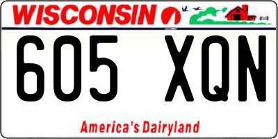 WI license plate 605XQN