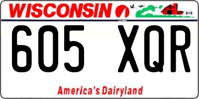 WI license plate 605XQR