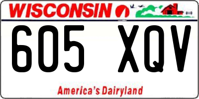 WI license plate 605XQV