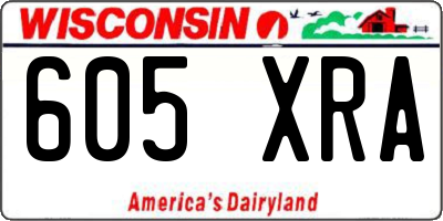 WI license plate 605XRA