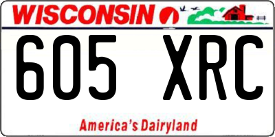 WI license plate 605XRC