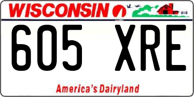 WI license plate 605XRE