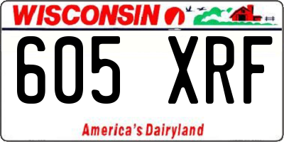 WI license plate 605XRF