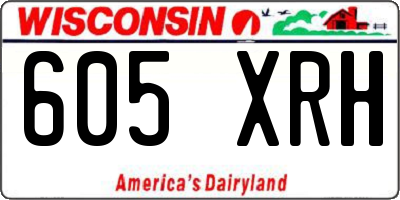 WI license plate 605XRH