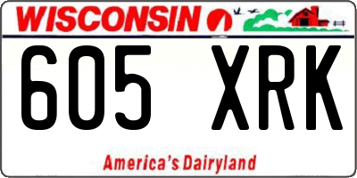 WI license plate 605XRK