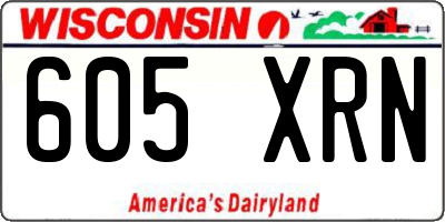 WI license plate 605XRN
