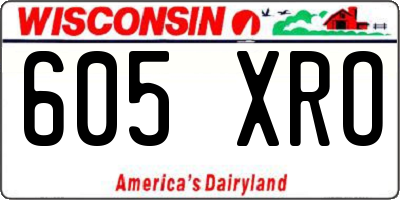 WI license plate 605XRO