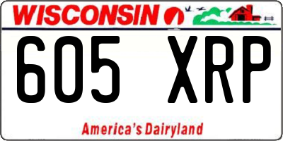 WI license plate 605XRP