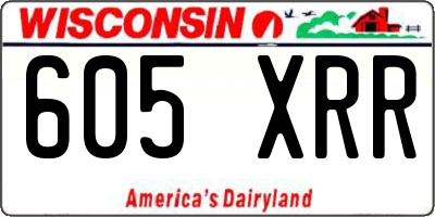 WI license plate 605XRR