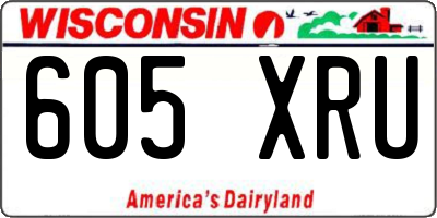 WI license plate 605XRU