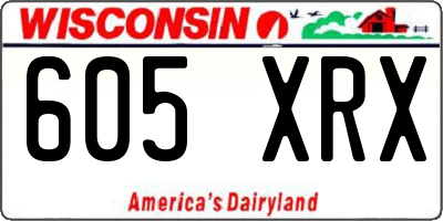 WI license plate 605XRX