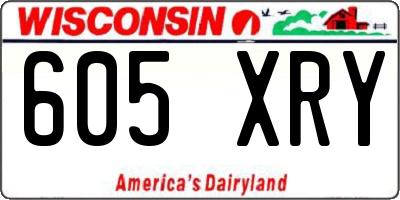 WI license plate 605XRY