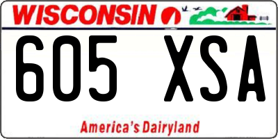 WI license plate 605XSA