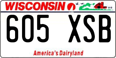 WI license plate 605XSB