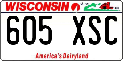 WI license plate 605XSC