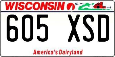WI license plate 605XSD