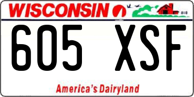WI license plate 605XSF