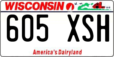 WI license plate 605XSH