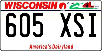 WI license plate 605XSI