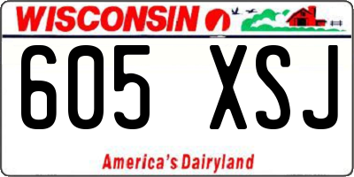 WI license plate 605XSJ