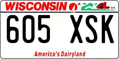 WI license plate 605XSK