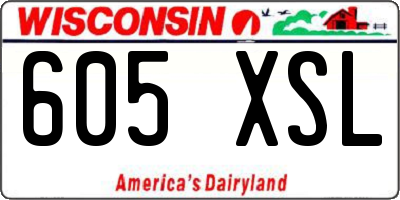 WI license plate 605XSL